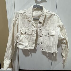 White Cropped Jean Jacket